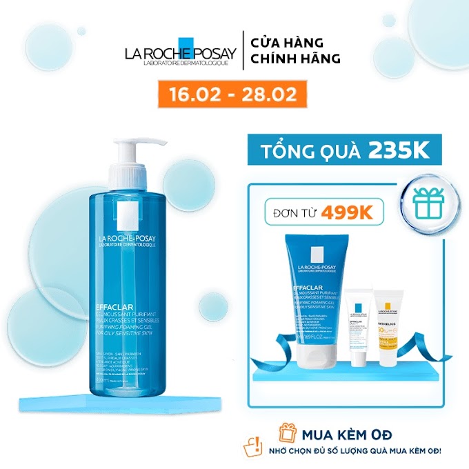 Mall Shop [ larocheposay_officialstore ] [Mã FMCGMALL giảm 8% đơn từ 250K] Gel rửa mặt tạo bọt cho da dầu nhạy cảm La Roche-Posay 400ml