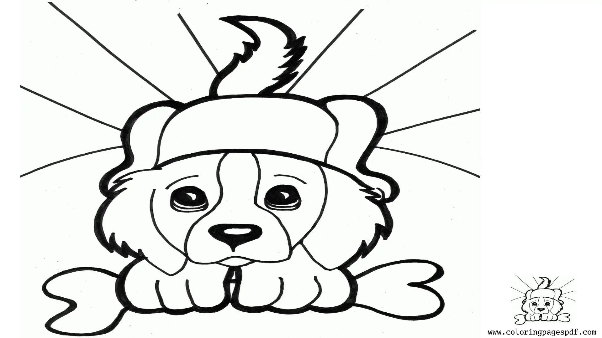 Coloring Pages Of A Puppy Holding A Bone