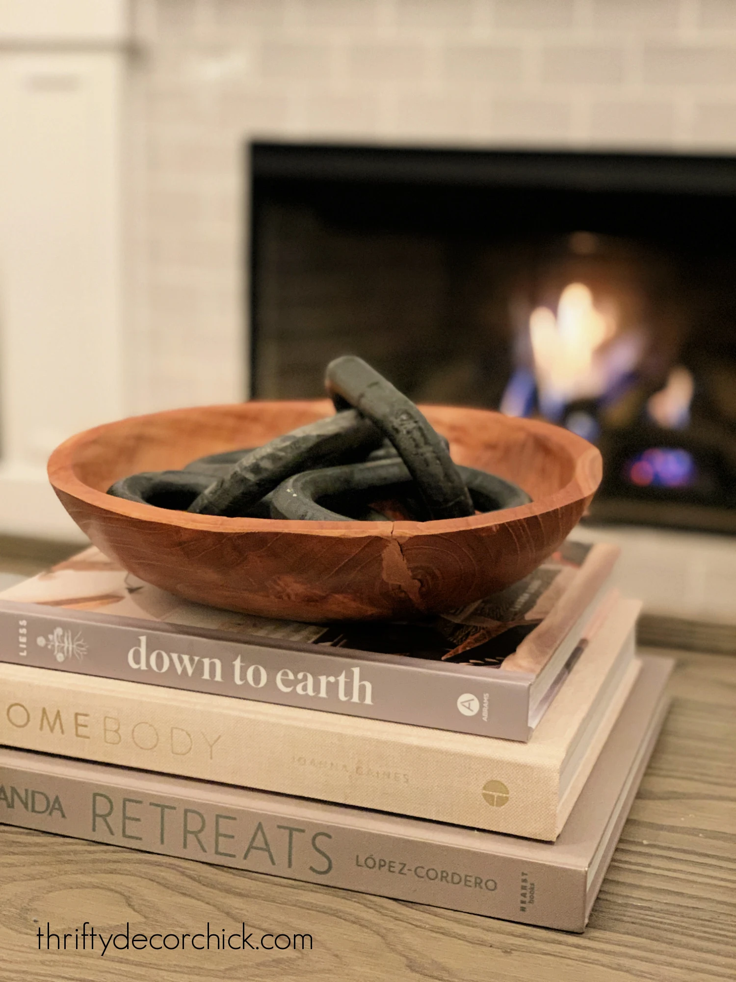 black wood chain decor