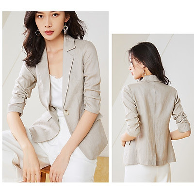 bộ vest nữ công sở vải linen