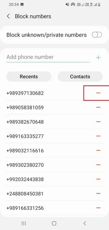 قم بإلغاء حظر أو حظر جهات الاتصال لتأكيد رمز WhatsApp الرابع