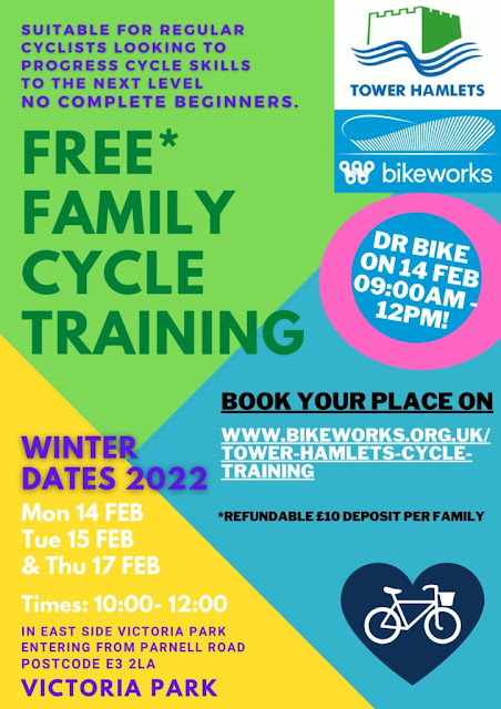 Join Bikeworks for FREE cycle training and a Dr Bike from 9-12 on 14th February