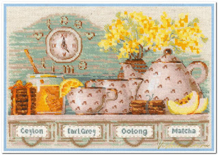 Download the cross stitch pattern 1873 "Tea Time" Riolis