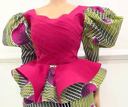 Ankara and Lace Blouse Designs For Wrappers And Skirts