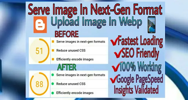 how to serve images in next-gen formats in blogger post