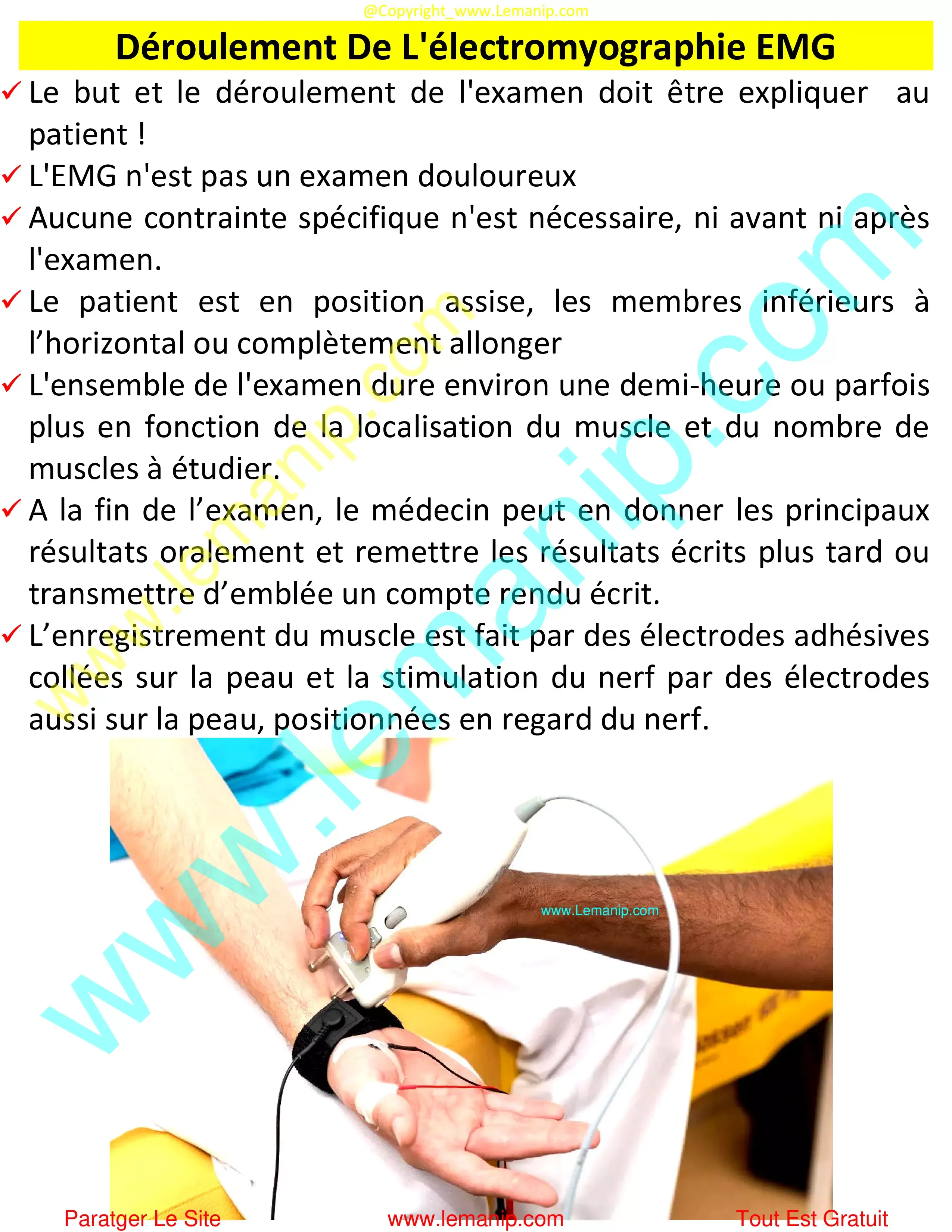 Déroulement De L'électromyographie EMG