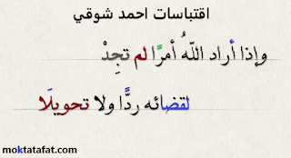 ابيات من اشعار احمد شوقي, افضل أشعار احمد شوقي,