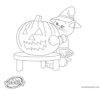 Webkinz coloring page- Black cat Halloween party