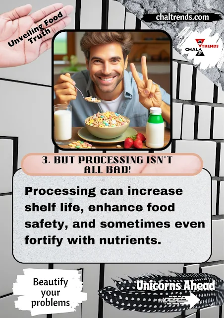 Person eating processed food