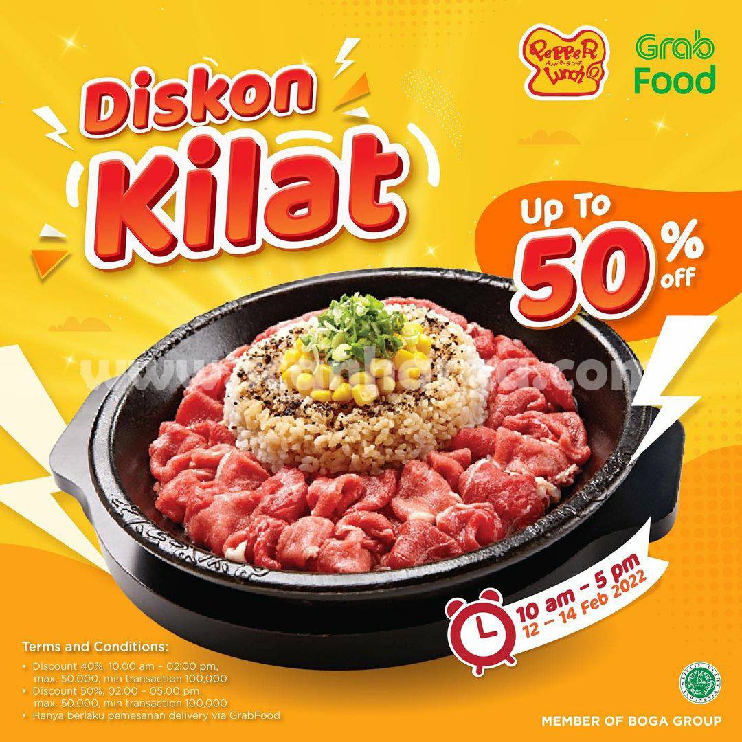 Promo Pepper Luch Diskon Kilat 50% – via Grabfood