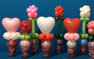 Luftballonfiguren zur Dekoration auf Candy Cups.