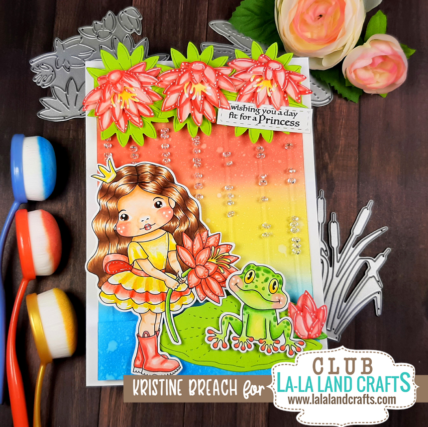 Magical Rain Shaker Card, Club La-La Land Crafts, Feb 2022, unfrogettable, water lillies