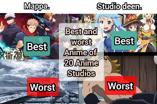 Best and worst animes of 20 popular anime studios