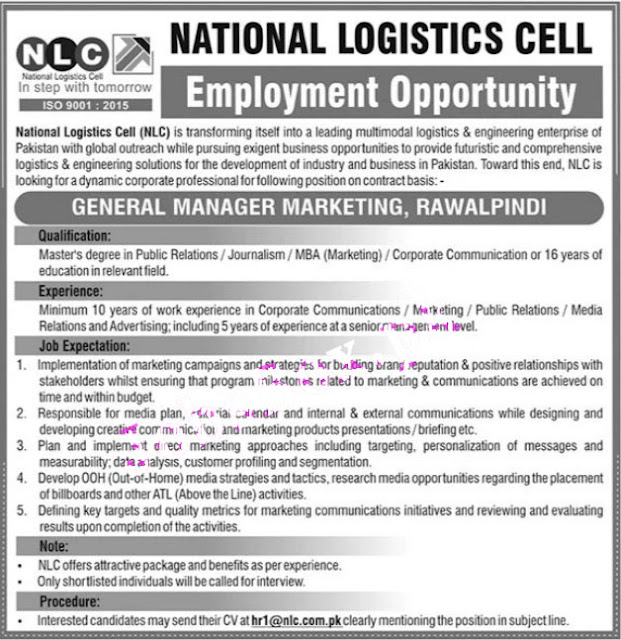 NLC jobs 2021 – Latest National Logistics Cell Jobs 2021