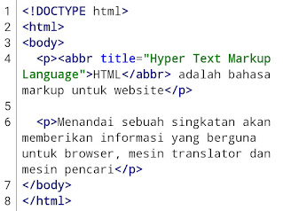 Contoh Program 3 Elemen <abbr>