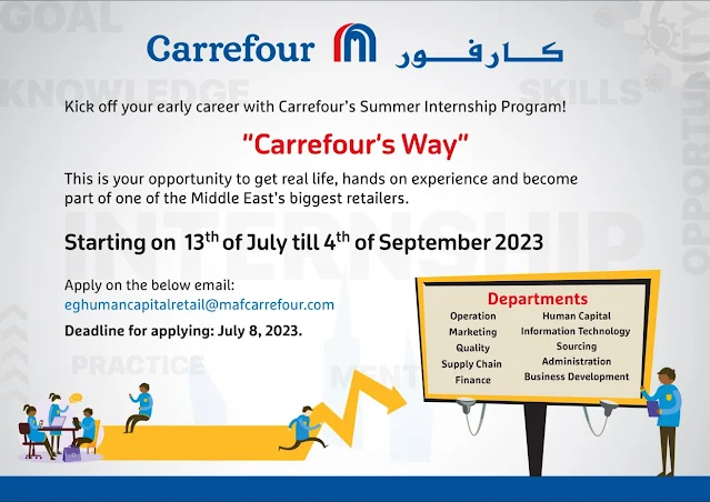 برنامج التدريب الصيفي في كارفور مجموعة ماجد الفطيم لعام 2023 Carrefour Majid Al Futtaim Carrefour's Way Summer Internship Program