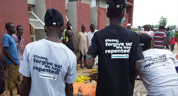 Please Forgive Us - Repentant Insurgents Beg Borno State Residents As They Conduct Sanitation Exercise In Different Communities