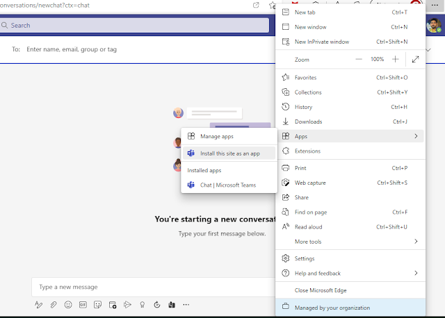 Multiple Instances of Microsoft Teams-Install Microsoft Teams as an app using Microsoft Edge