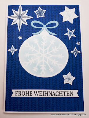Weihnachtskarten mit Schneeflocken-Kugel: Stanzteile mehrfach verwenden Stampin' Up! www.eris-kreativwerkstatt.blogspot.de