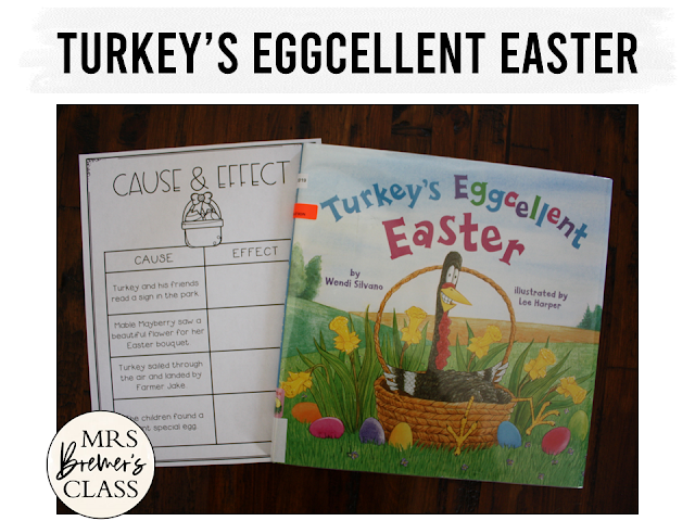Turkey's Eggcellent Easter book activities literacy unit with companion activities, class book and a craftivity for Kindergarten and First Grade
