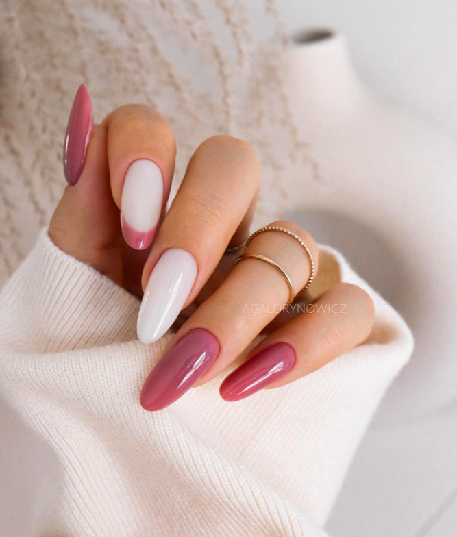 Pinterest for inspiration. Let your nail art journey begin with Fall Nail Designs 2023 | Pink Fall via Agnieszka