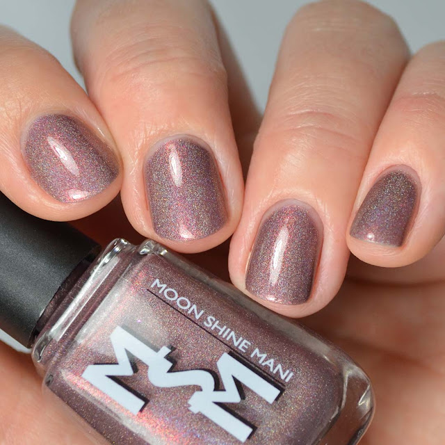 linear holographic brown nail polish swatch