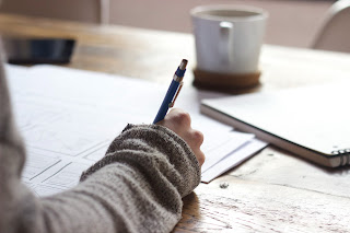 Photo of student studying