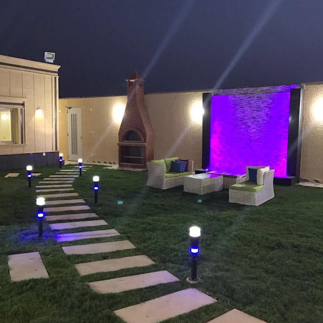 معلم شلالات بالرياض|تصميم حدائق|عشب صناعي الرياض