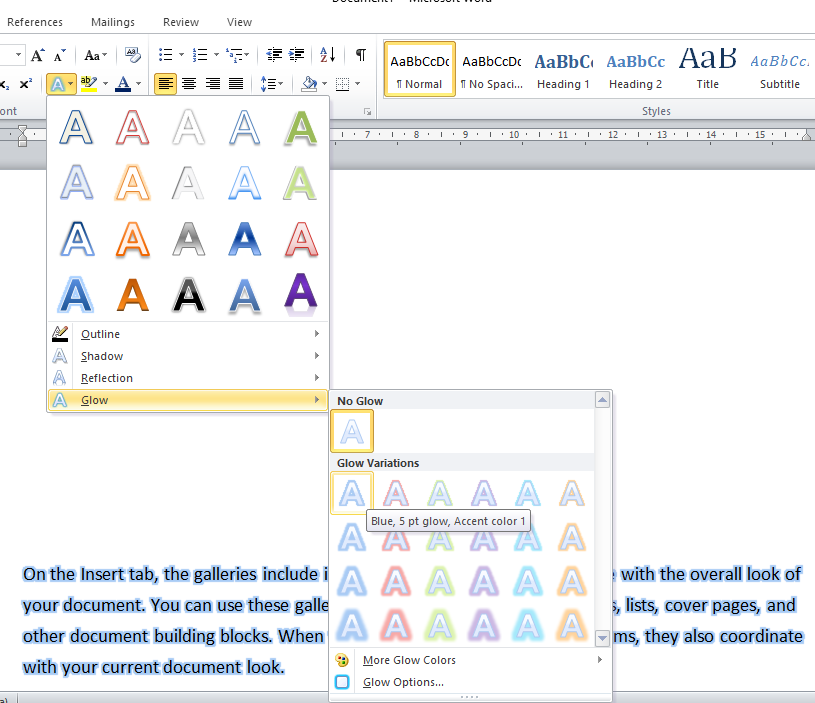 MS Word Home Tab Text Effects Glow in Computer Explain in Hindi With Notes | कंप्यूटर में एमएस वर्ड होम टैब पाठ प्रभाव चमक नोट्स के साथ हिंदी में समझाएं | New Era Study Point