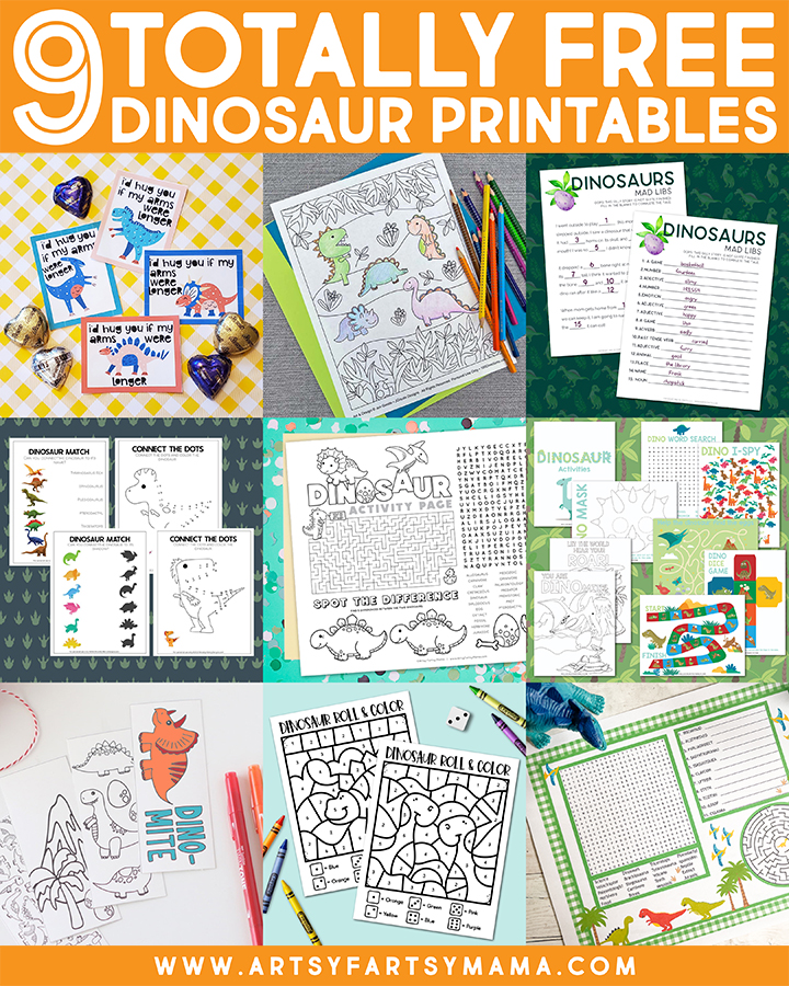 9 Totally Free Dinosaur Printables