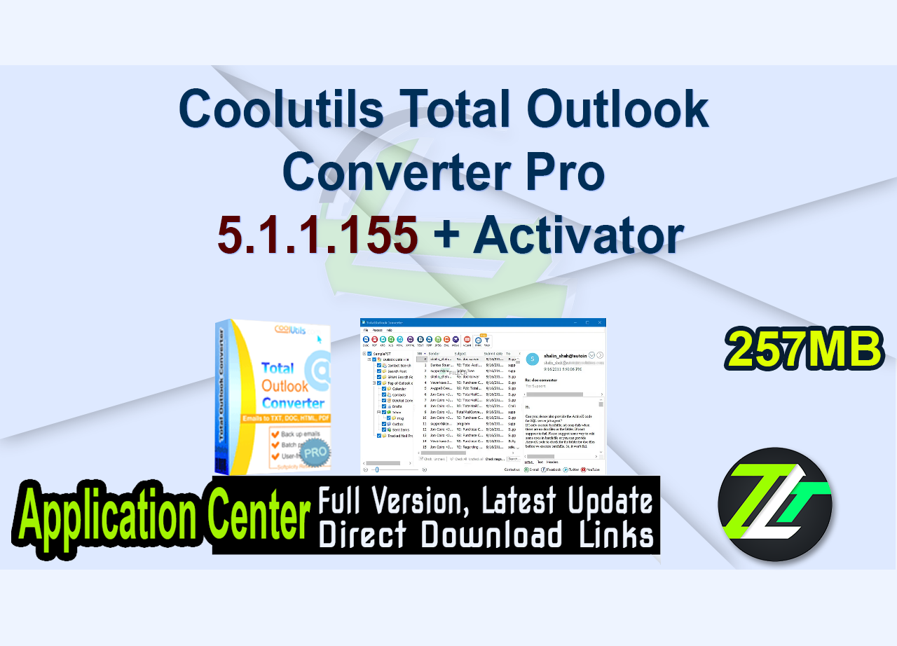 Coolutils Total Outlook Converter Pro 5.1.1.155 + Activator