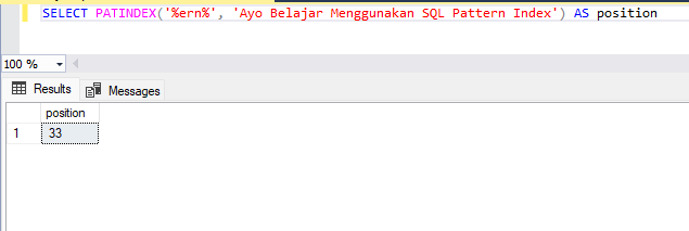 SQL Server: PATINDEX Function