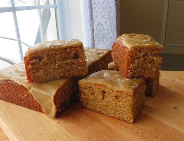 Salted Caramel Peanut Butter Snack Cake