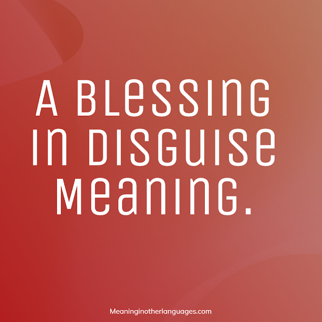 A blessing in disguise meaning in Hindi