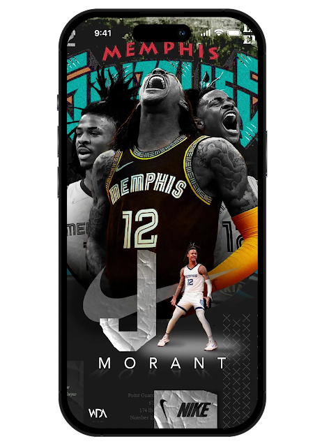 JA MORANT WALLPAPER FOR PHONE. ARTWORK BY williamglnt