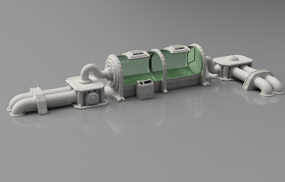 Modular Pipes System - Horizontal Lab Container - Render 2