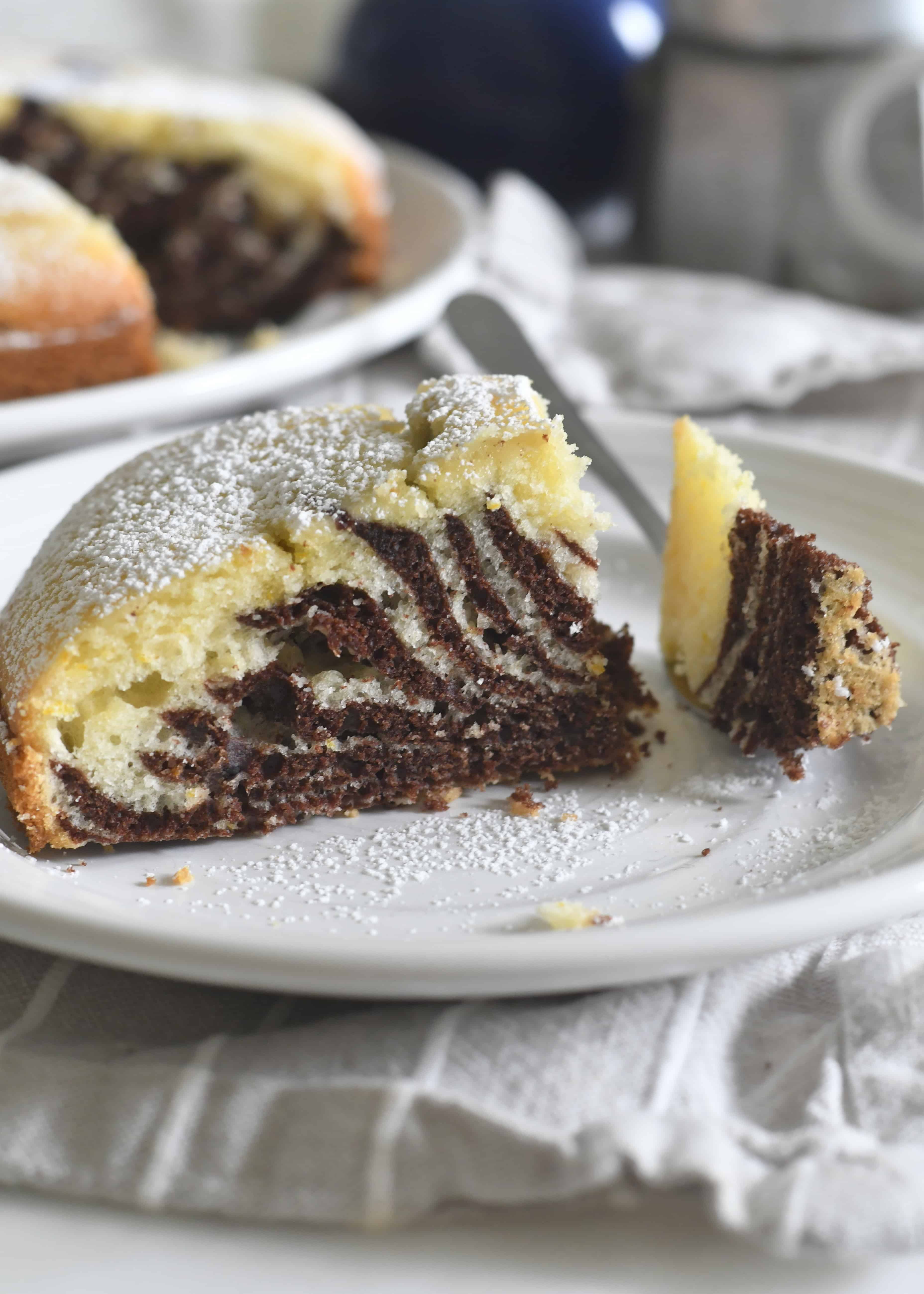 Easy Chocolate-Vanilla Zebra Cake