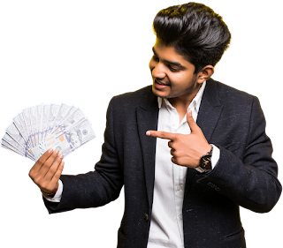Indian Businessman Pointing US Dollar Notes Transparent Image
