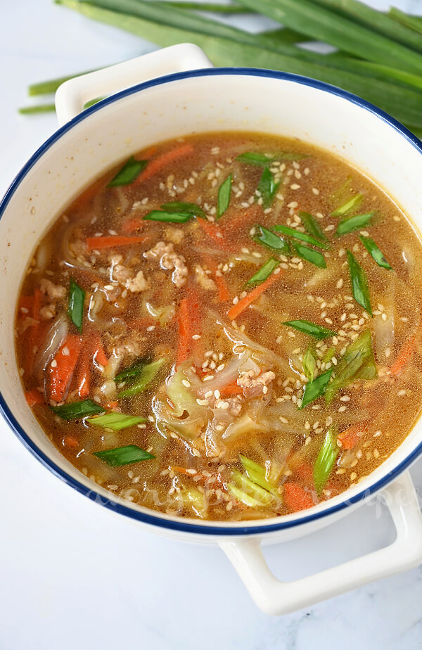 best ever one pot egg roll soup