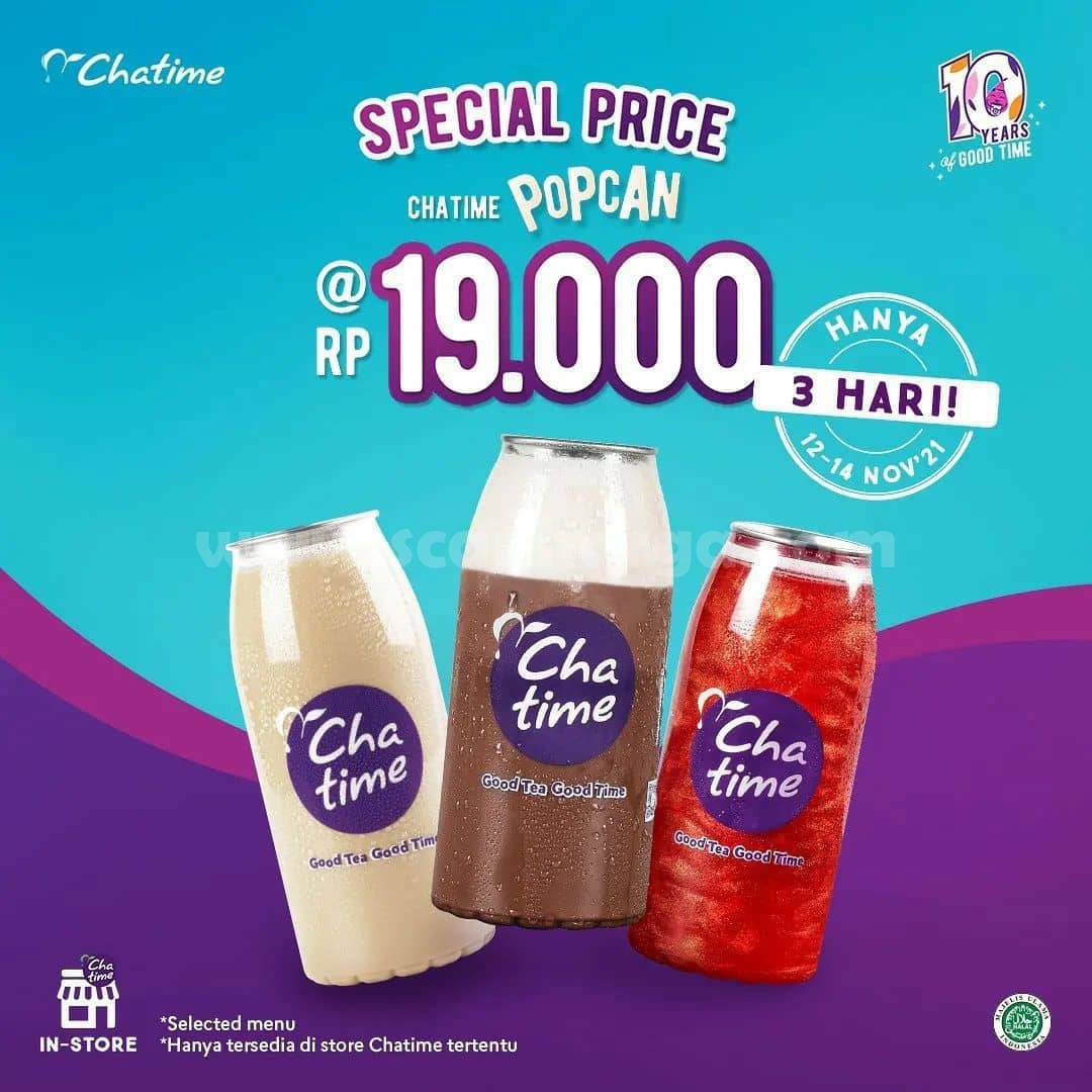 Promo Chatime Harga Spesial Popcan & Large Size hanya Rp19.000 2