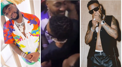 Superstar Singers, Davido & Wizkid Finally Settle, As They Hug Each Other At A Nightclub (VIDEO)