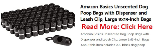 Dog Poop Bags with Dispenser and Leash Clip
