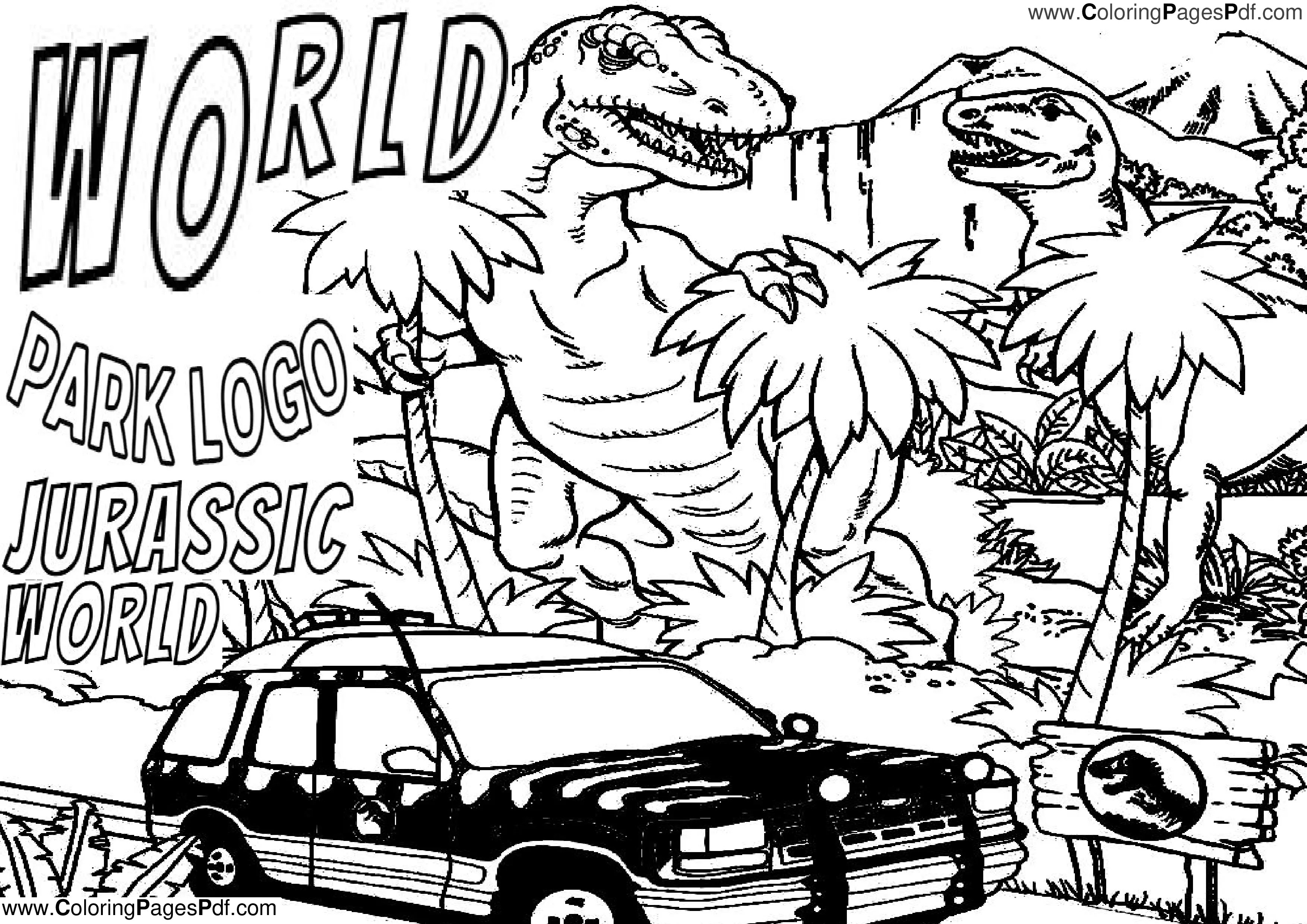 Jurassic Park Logo Printable coloring pages