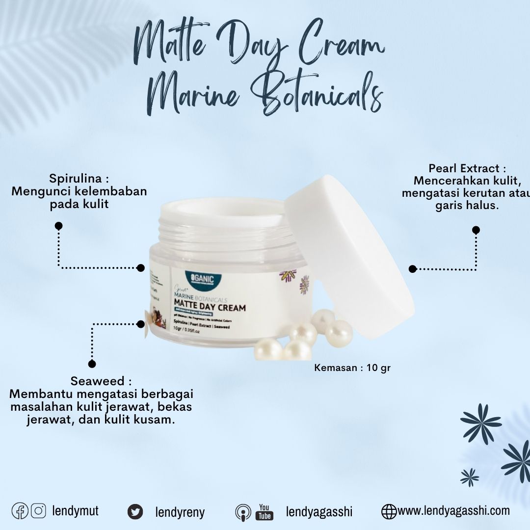 Bei dimana skincare alami yang harganya murah? Matte Day Cream Marine Botanicals Oganic