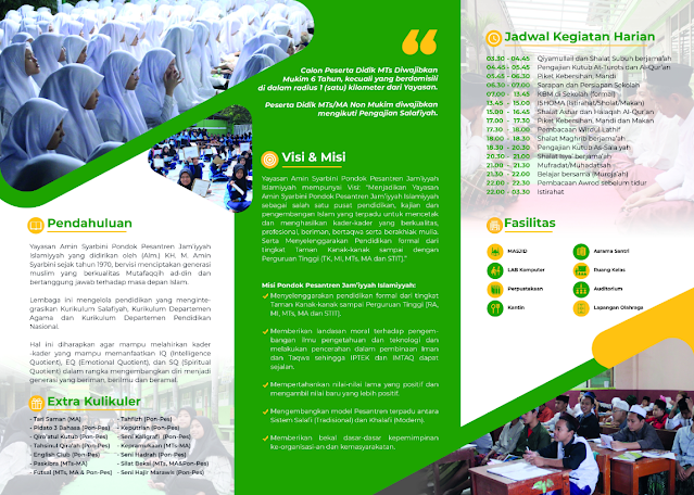 Brosur Pendaftaran Pondok Pesantren Jam'iyah Islamiyah Kota Tangerang Selatan