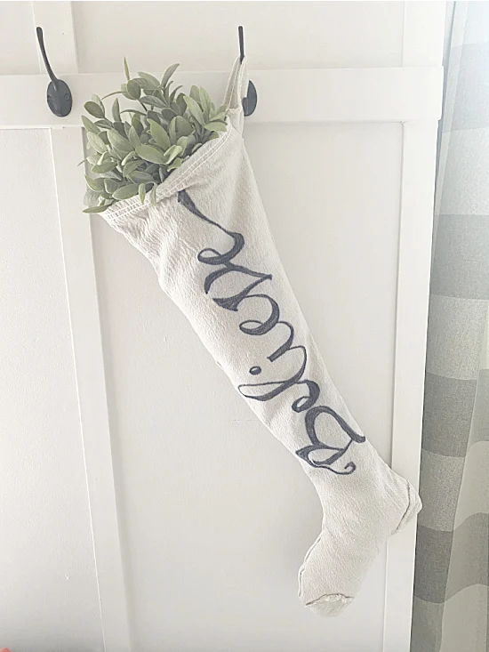 believe vintage stocking with greens
