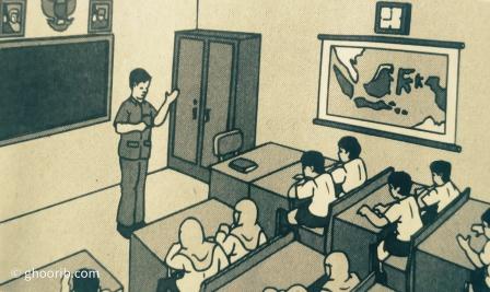 gambar kartun suasana belajar di dalam kelas