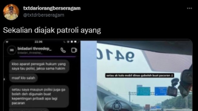 Propam Segera Tahan-Copot Polantas yang Pacaran Pakai Mobil Dinas PJR!