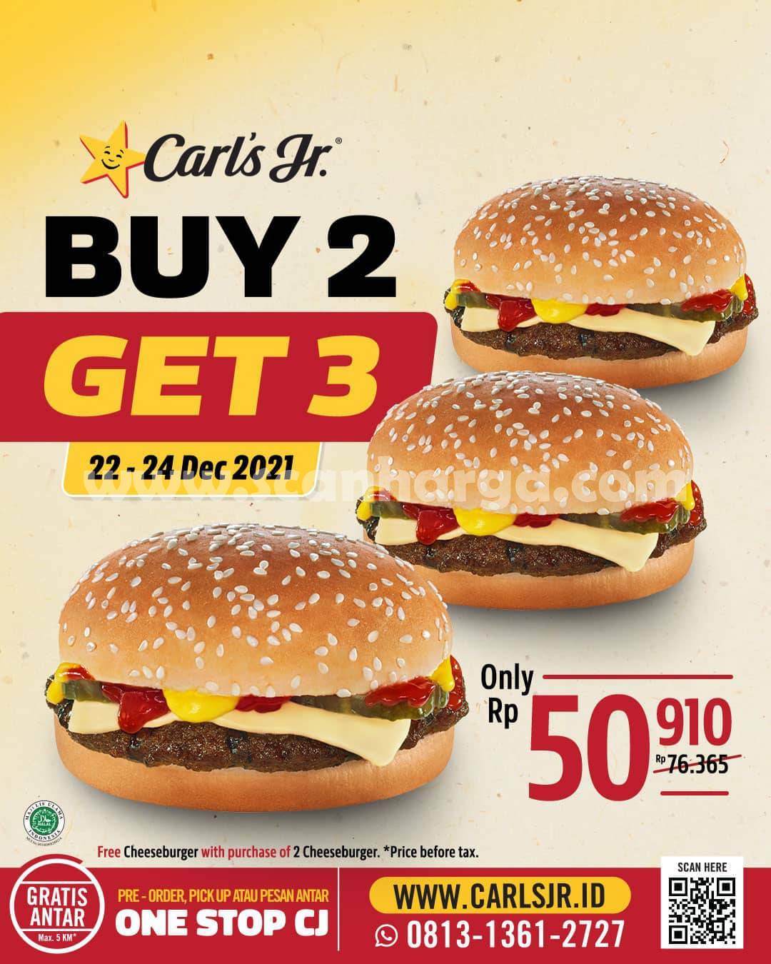 CARLS JR Promo Spesial Hari IBU – GRATIS 1 Cheeseburger