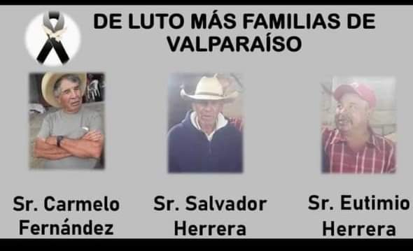 Solo con ellos pueden, Sicarios están levantando y acribillando abuelitos en ranchos de Valparaiso, Zacatecas